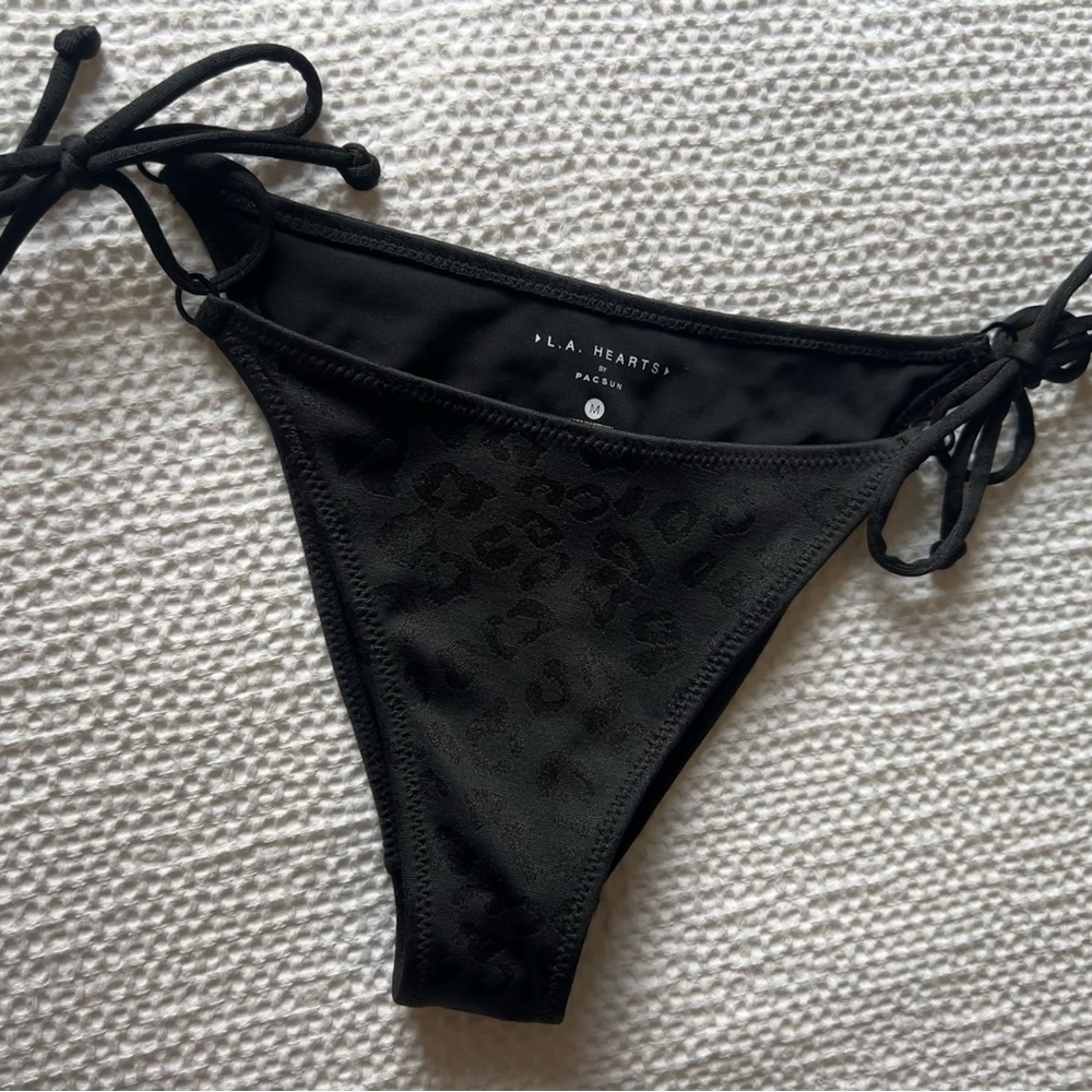 L.A. Hearts by PacSun Black Animal Print Bikini Bottom